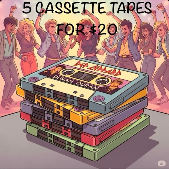 5 Cassette Tapes For $20 - Picture 1 of 2